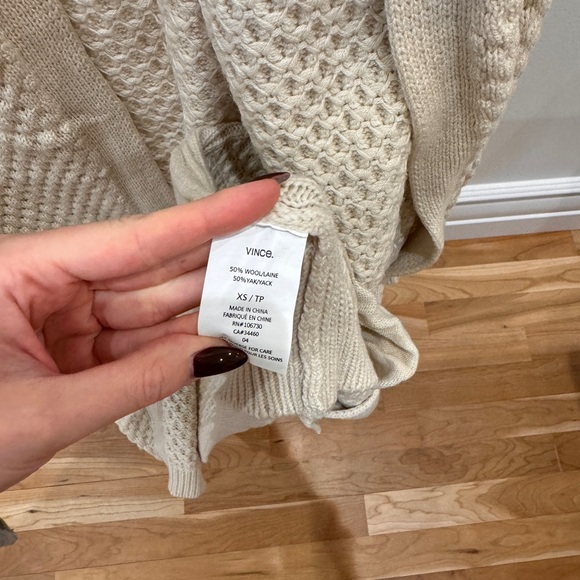 Long Cream Vince Cardigan - Picture 3 of 4